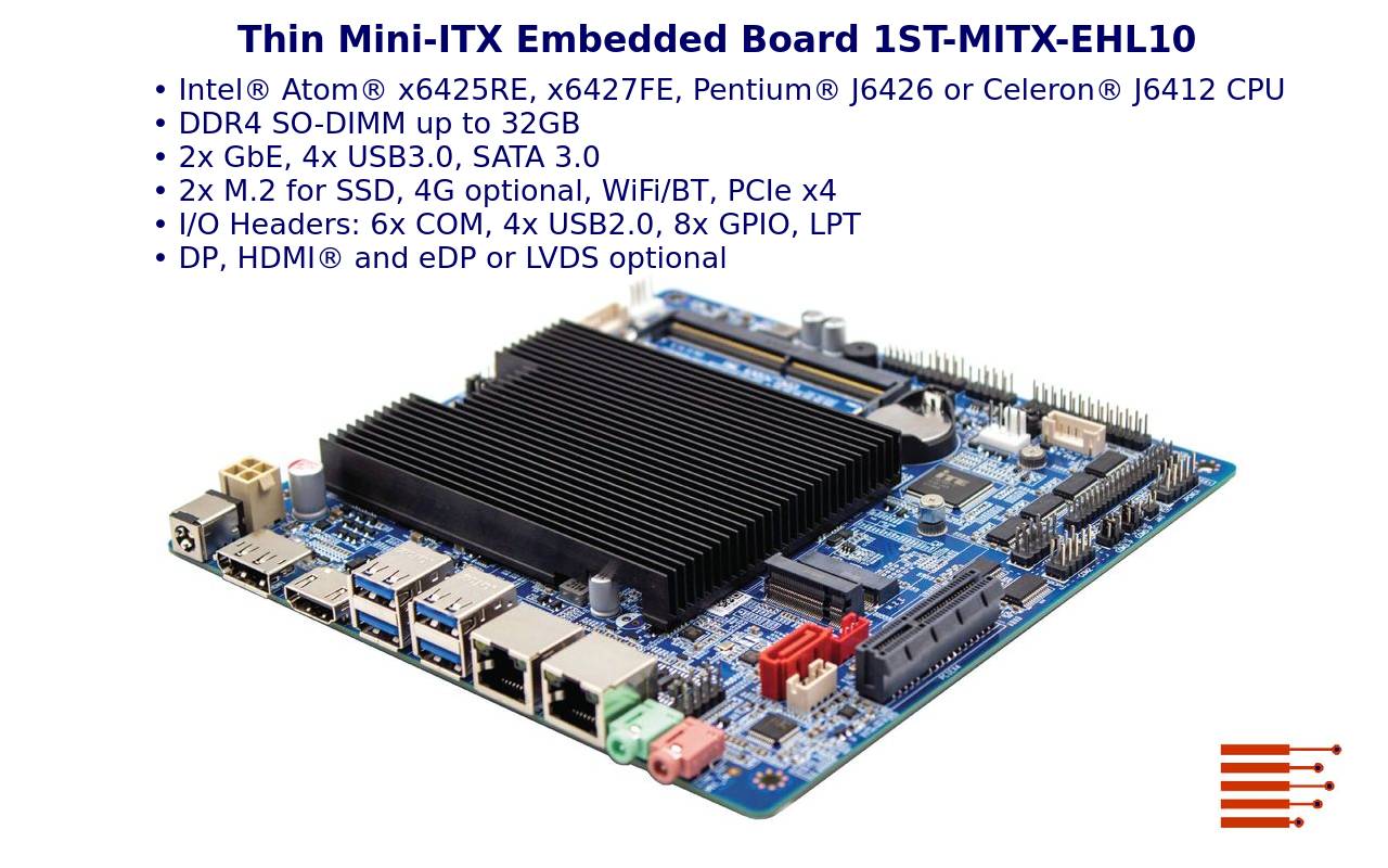 Mini-ITX Embedded Motherboard | Thin Mini-ITX Embedded Motherboard 1ST-MITX-EHL10