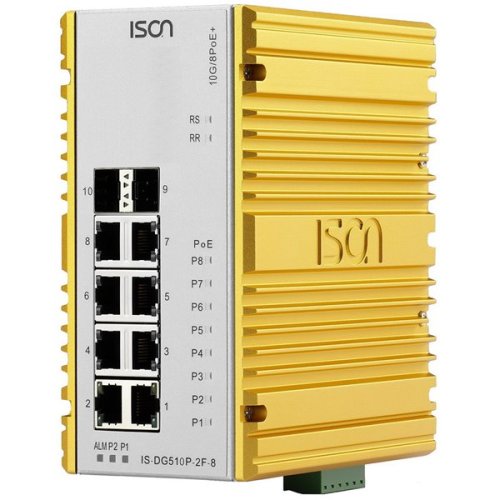 Industrial PoE Ethernet Switch IS-DG510P-2F-8