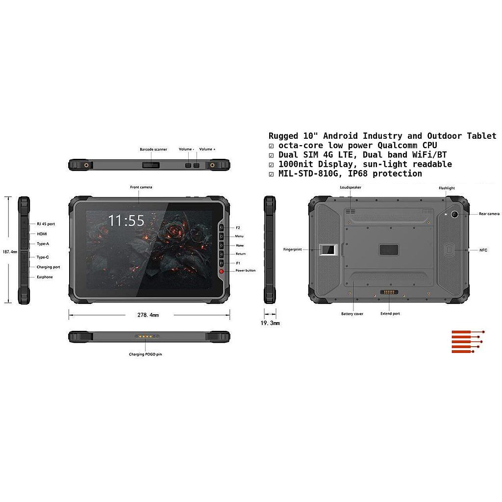 Rugged Industry 10" Tablet PC