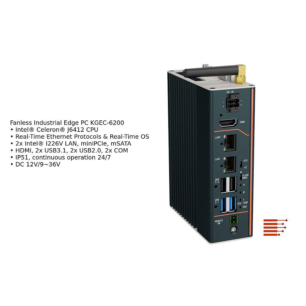 Luefterloser Industrie Edge-PC KGEC-6200