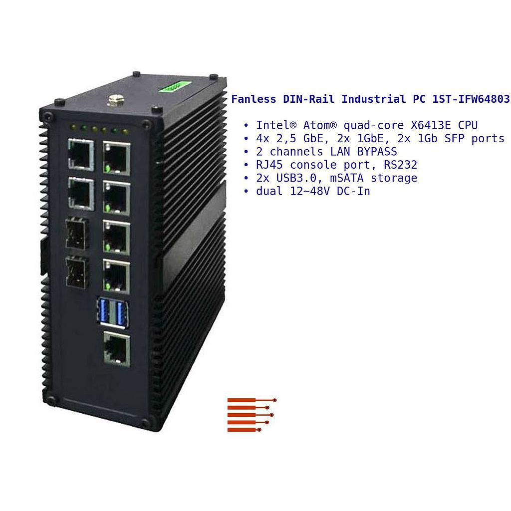 Fanless DIN-Rail Industrial PC 1ST-IFW64803