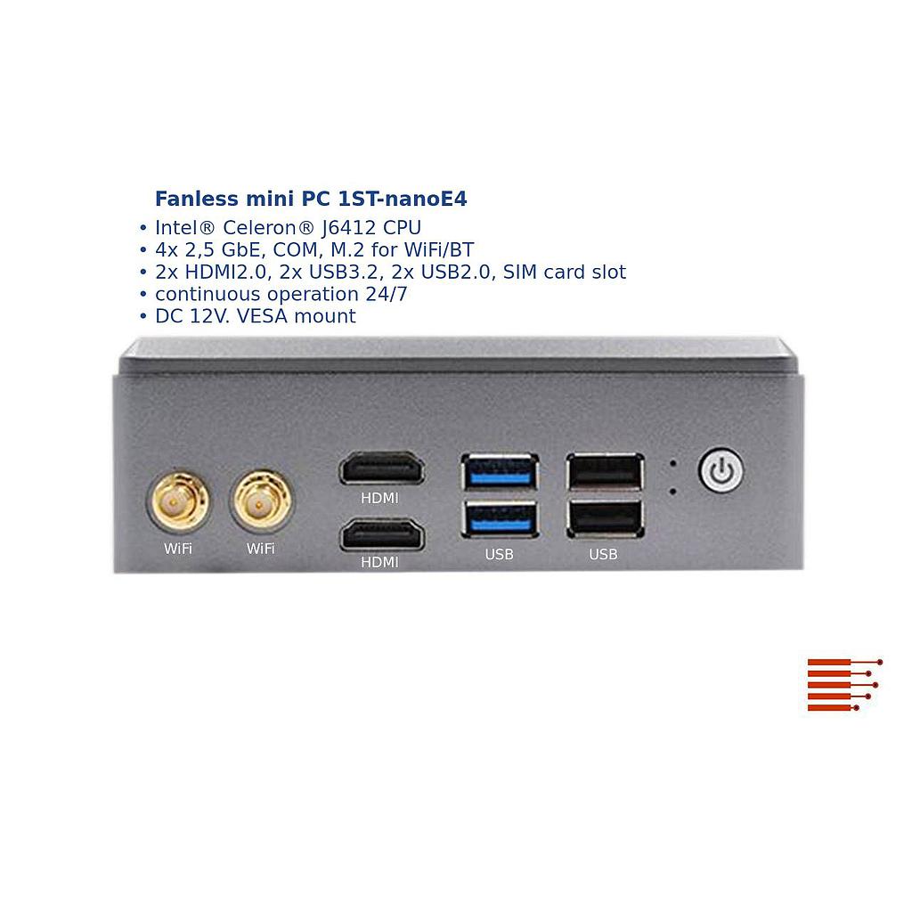 Fanless mini PC 1ST-nanoE4