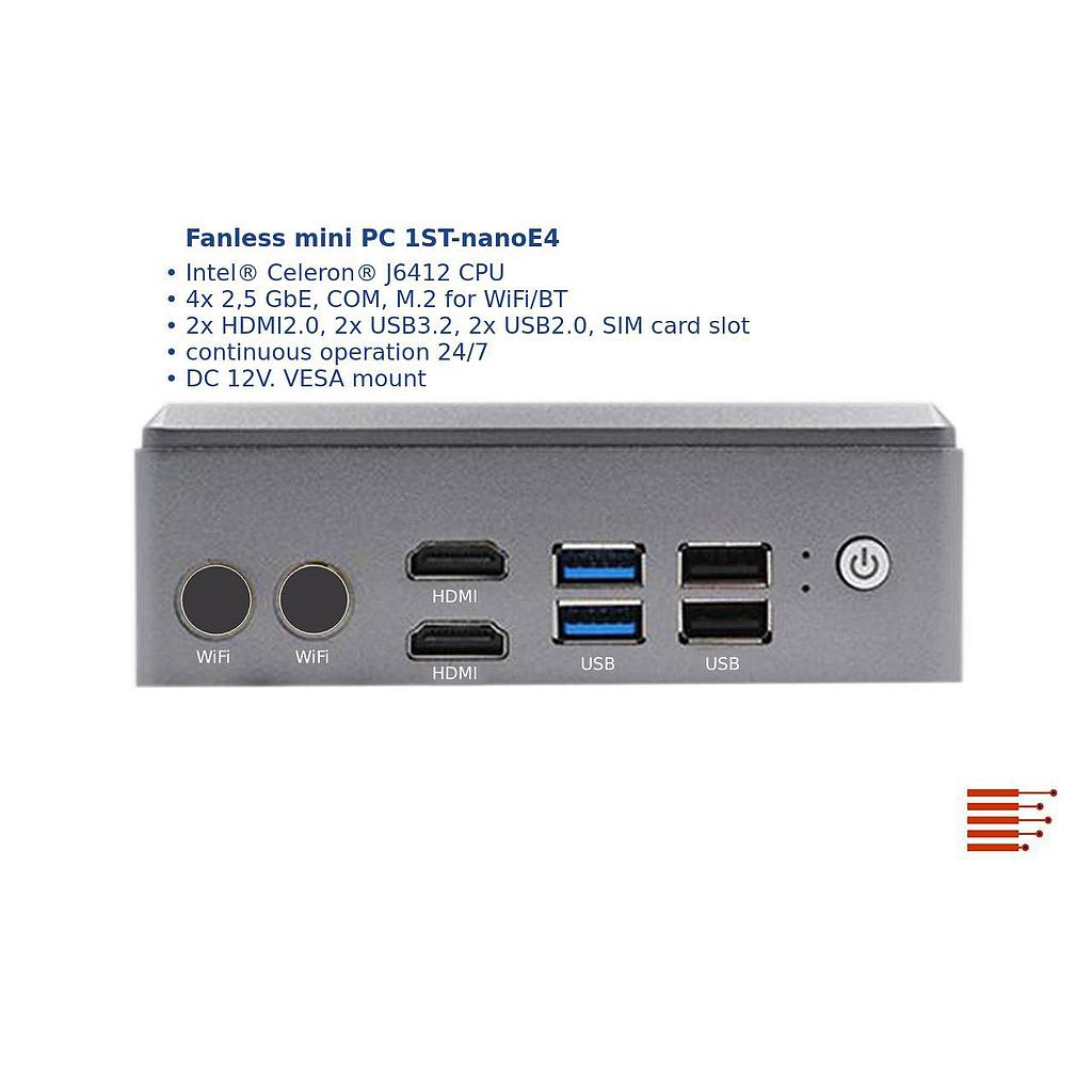 Fanless mini PC 1ST-nanoE4