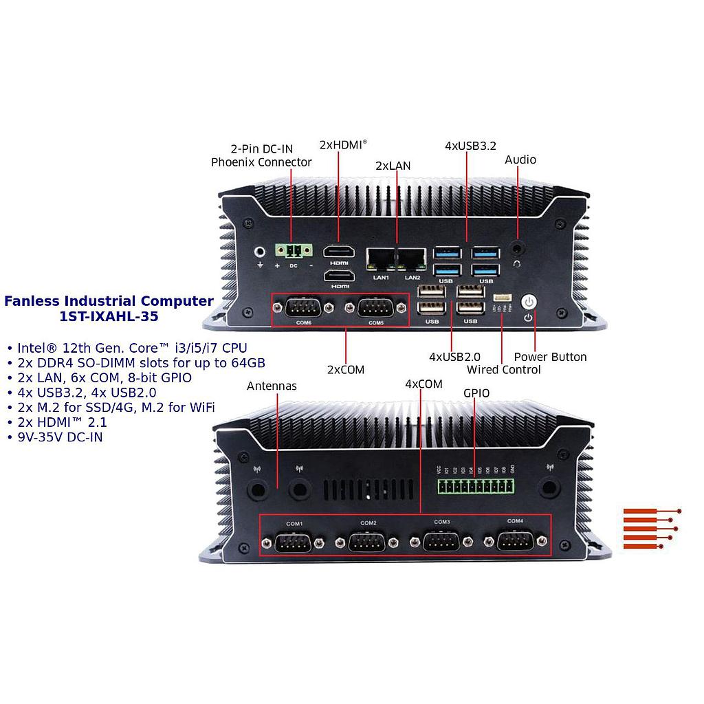 Fanless Industrial Computer 1ST-IXHAL-35
