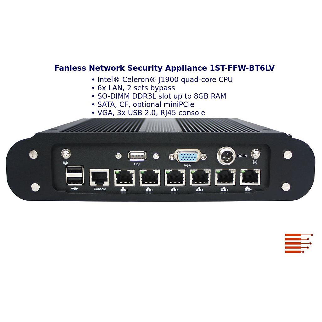 Fanless Network Security Appliance 1ST-FFW-BT6LV